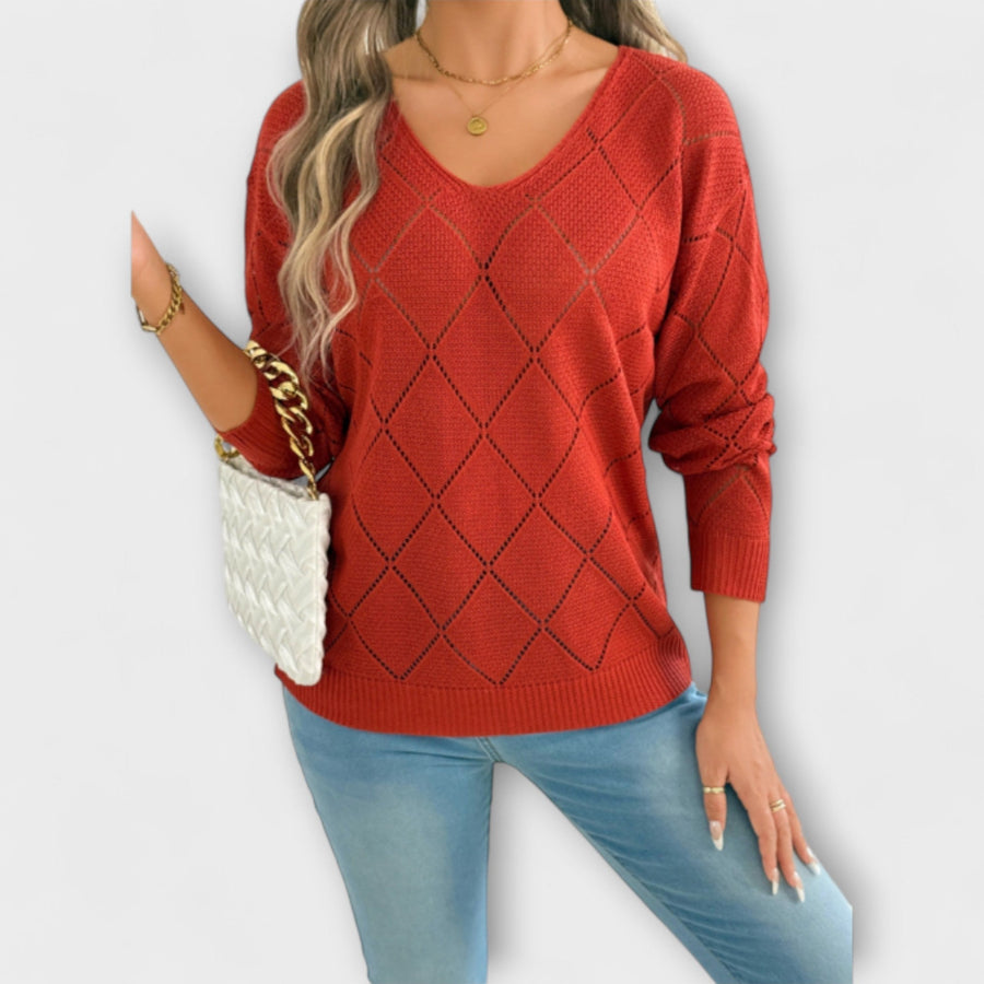 Off-Shoulder-Pullover mit V-Ausschnitt – müheloser Chic für jeden Anlass