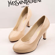 Damen elegante Pumps mit klassischem Cut und komfortablem Blockabsatz Heidi-Mode