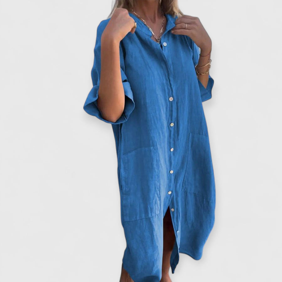 MELANY | STIL HEMDKLEID IN KNIELÄNGE