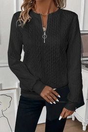 Melanie Vielseitiger Herbstpullover | Schwarz