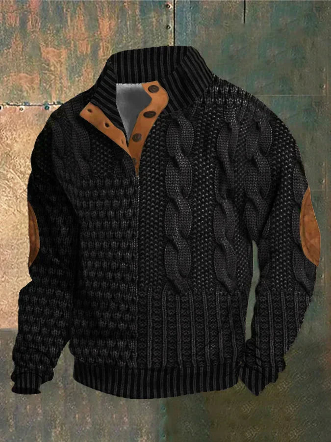 Gwydion – Flickwerk Pullover Mit Zopfmuster