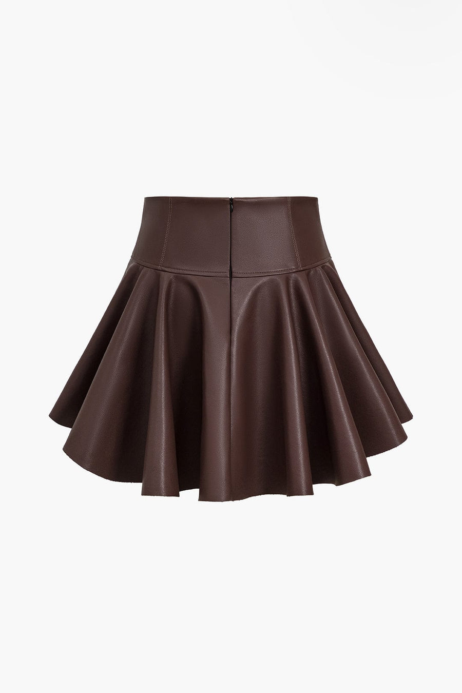 Marigold | Verspielter Kunstleder-Skaterrock mit High-Waist-Schnitt und ausgestelltem Saum