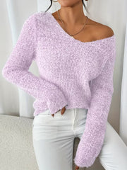 Aderah - Lockere Passform V-Ausschnitt Pullover