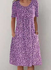 XANDRA - MIDI-KLEID MIT KURZEN ÄRMELN