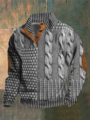 Gwydion – Flickwerk Pullover Mit Zopfmuster
