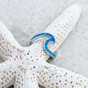 Meereswellenring aus Opal und Silber