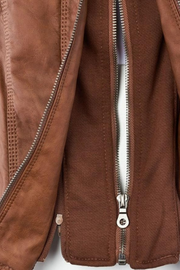 Eva Wetterfeste Damen-Lederjacke mit Kapuze | Khaki