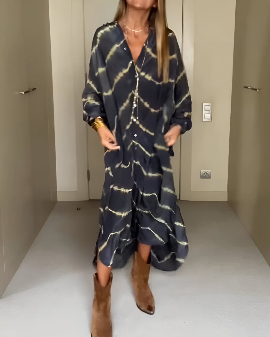 Sylvoriel | Bohemian Striped Maxi Dress