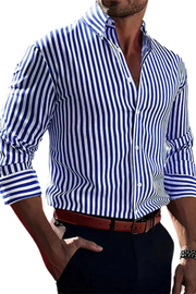 William Elegantes Gestreiftes Hemd | Blau