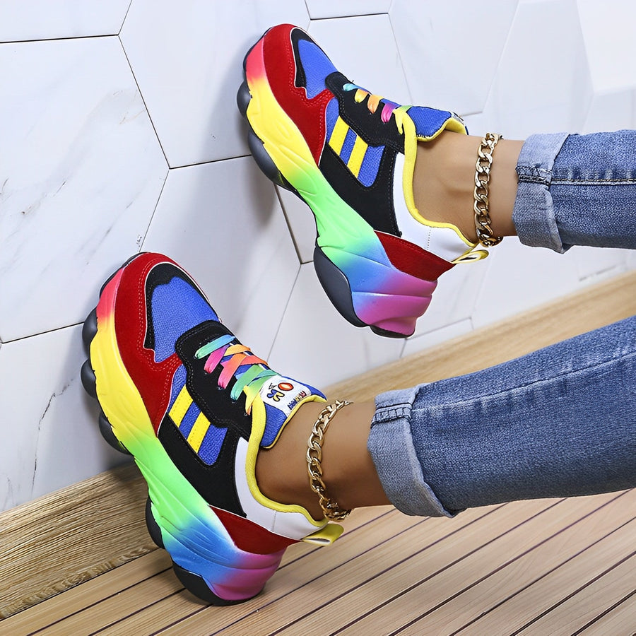 Hina - bunte klobige Turnschuhe für Damen | Multicolor Design Sneaker Damen