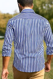 William Elegantes Gestreiftes Hemd | Blau