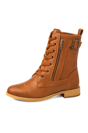Miya Lederstiefel mit Reißverschluss | Braun
