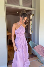 Imogen Maxi Kleid | Ärmelloses Halter Rückenfreies Sommerkleid