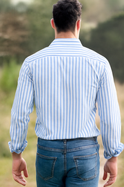 William Elegantes Gestreiftes Hemd | Hellblau