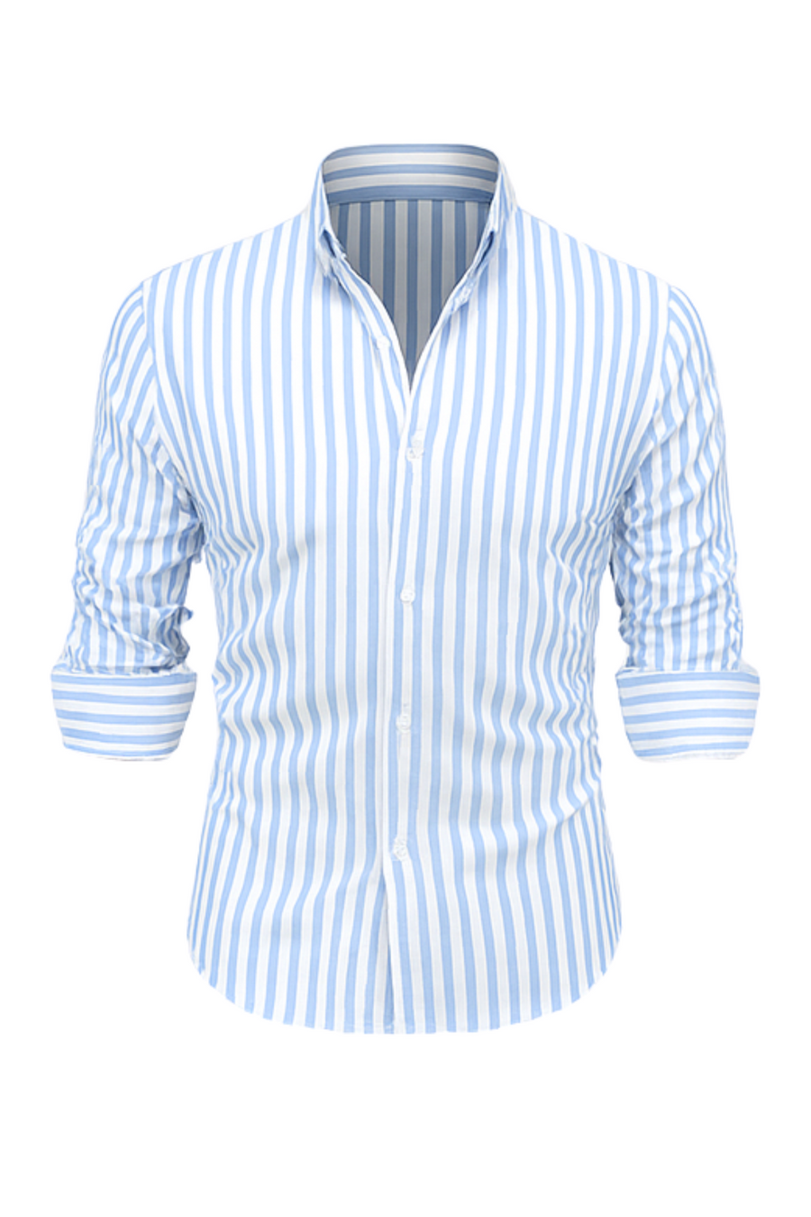 William Elegantes Gestreiftes Hemd | Hellblau