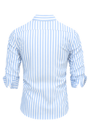 William Elegantes Gestreiftes Hemd | Hellblau