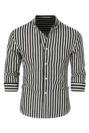 William Elegantes Gestreiftes Hemd | Schwarz
