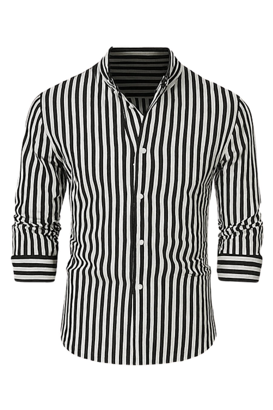 William Elegantes Gestreiftes Hemd | Schwarz
