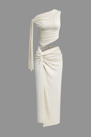 Eveline | Elegantes Zweiteiler-Set mit One-Shoulder-Top & Wickelrock
