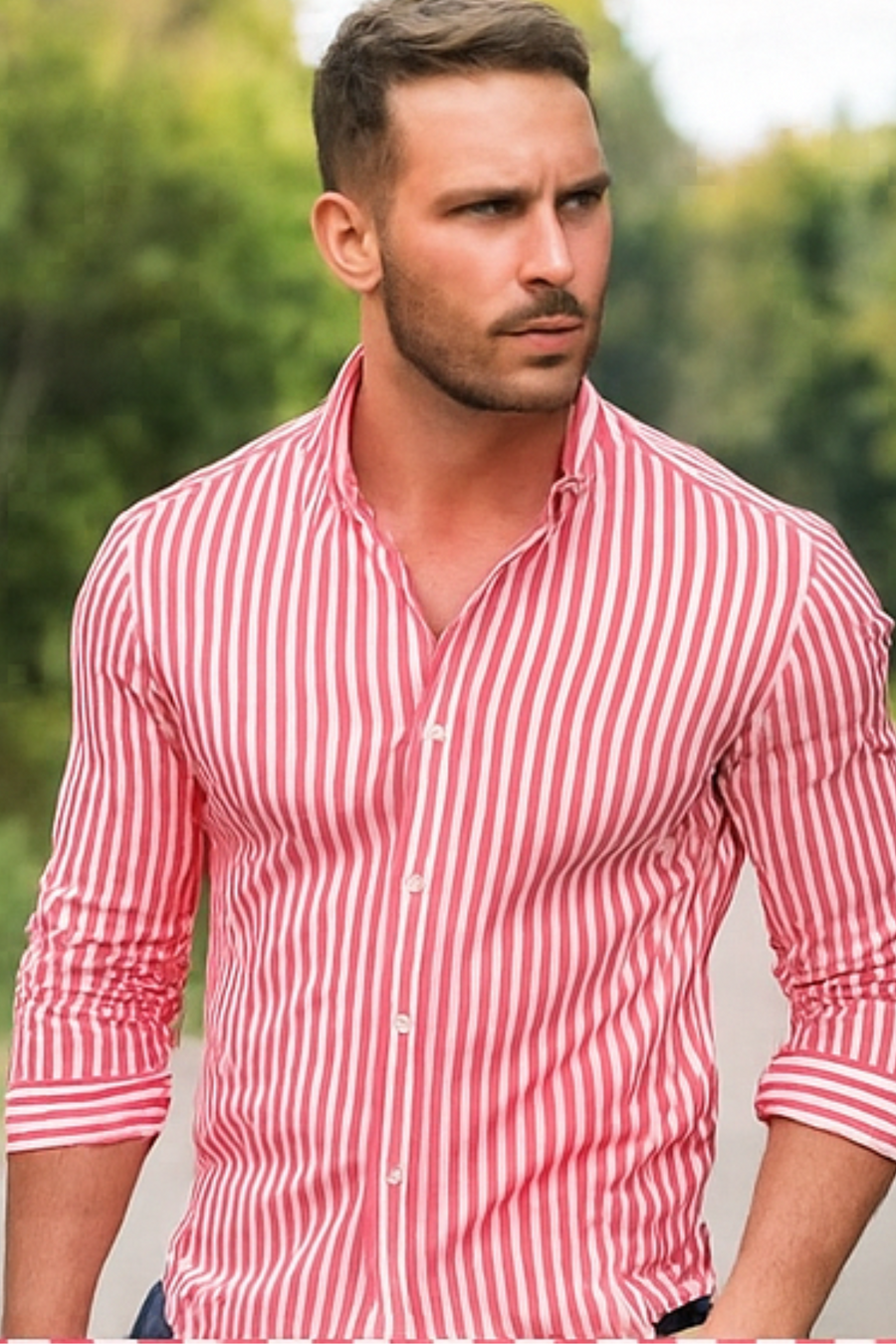 William Elegantes Gestreiftes Hemd | Rosa