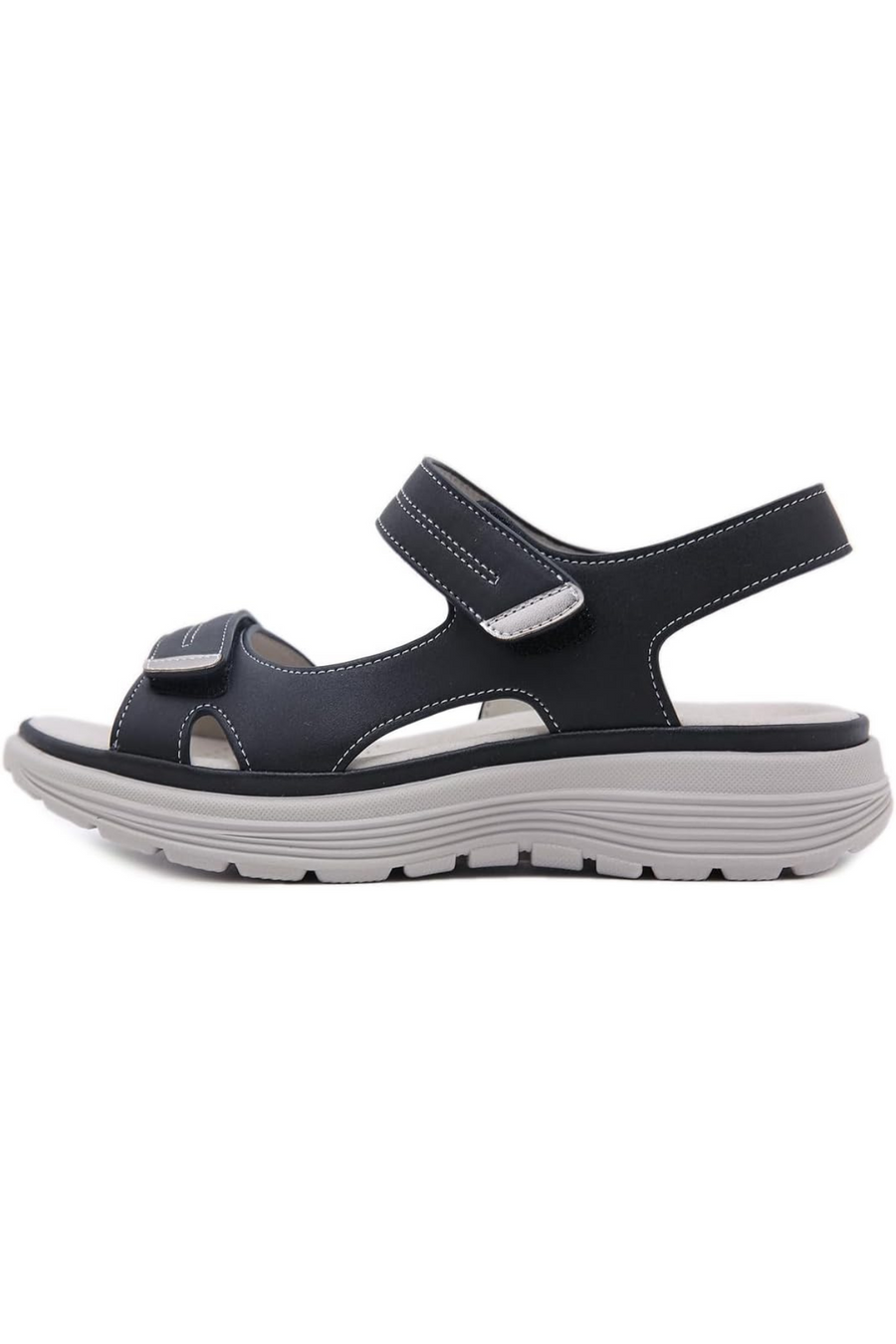 Tonya Orthopädische Ledersandalen | Schwarz