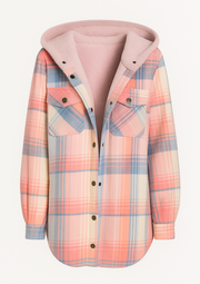 Yseldis Kariert gefütterte Fleece-Jacke | Rosa