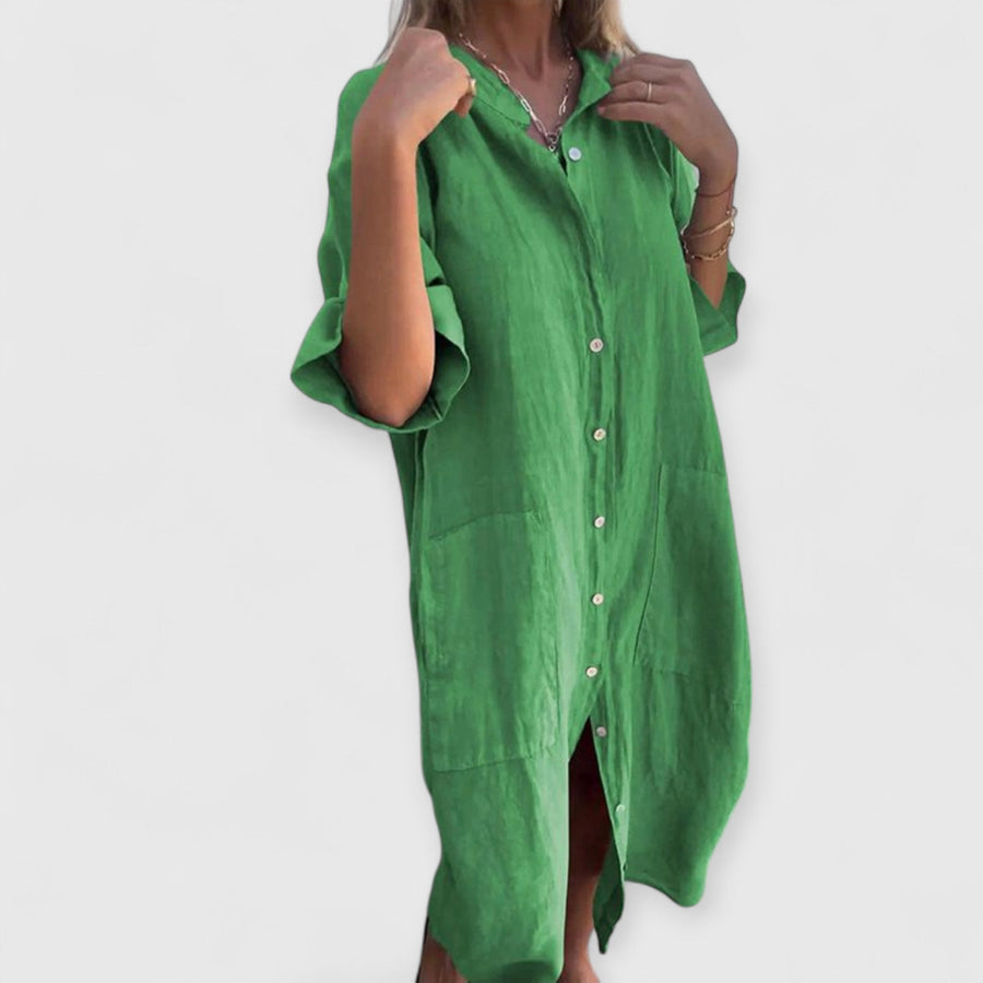 MELANY | STIL HEMDKLEID IN KNIELÄNGE