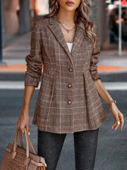 Gilda - Blazer mit geknöpftem Reverskragen aus Plaid