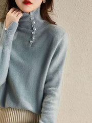 Lilie | Geknöpfter Vintage-Pullover mit Kaschmirgefühl