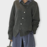 Asymmetrischer Knopf-Cardigan – Mühelose Raffinesse mit modernem Twist