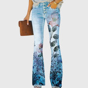 Nicole | Damen Blumen Bedruckte Enge Jeans