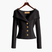 Kenny – Ribbed Button-Up Cardigan