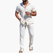 Zweiteiliges Sommer Set für Herren mit Kurzarmhemd und Hose