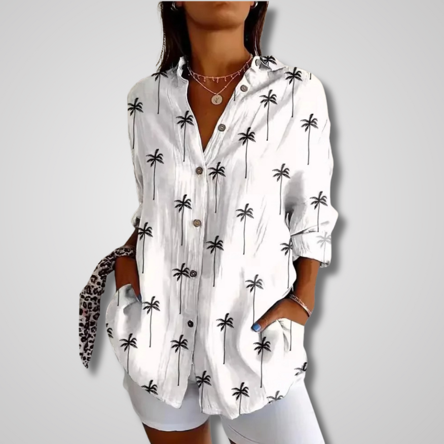 Karla | Damen Sommer Vintage Lässiges Hemd