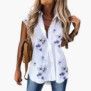 Sommer Top für Damen mit - Schmetterlingsdruck Leicht