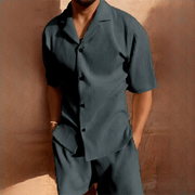 Junmar - Herren-Set mit Hemd und Shorts, lässig