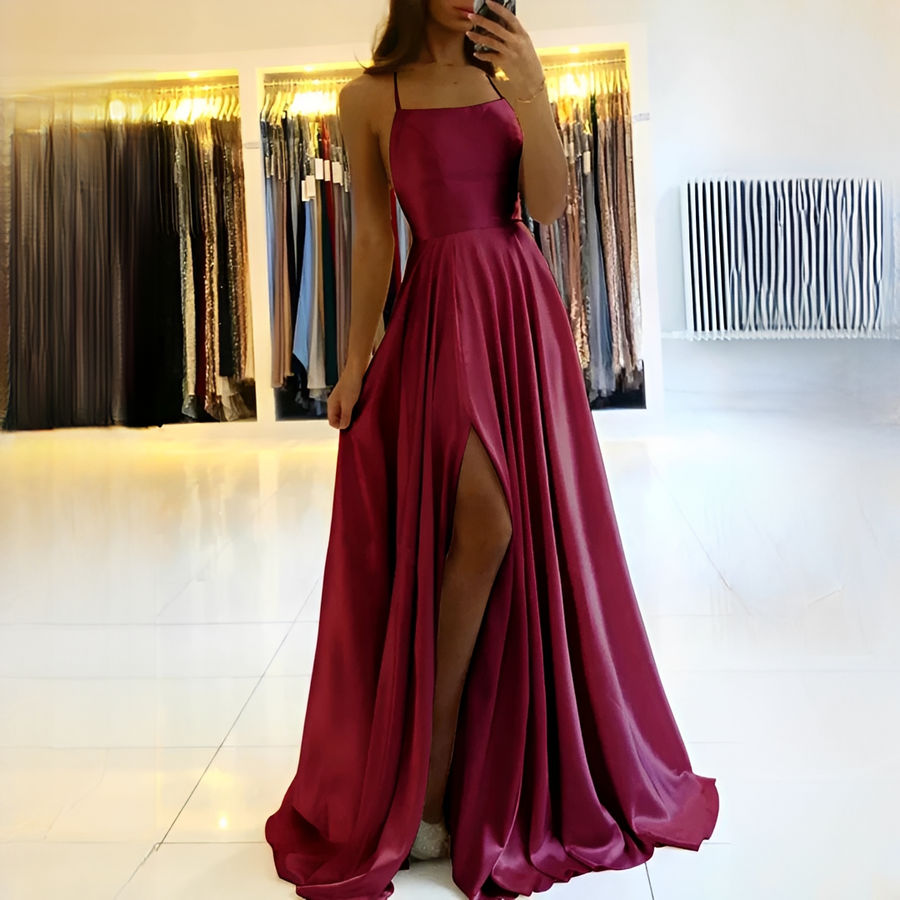 Shamcy - Stilvolles langes Kleid mit Schlitz