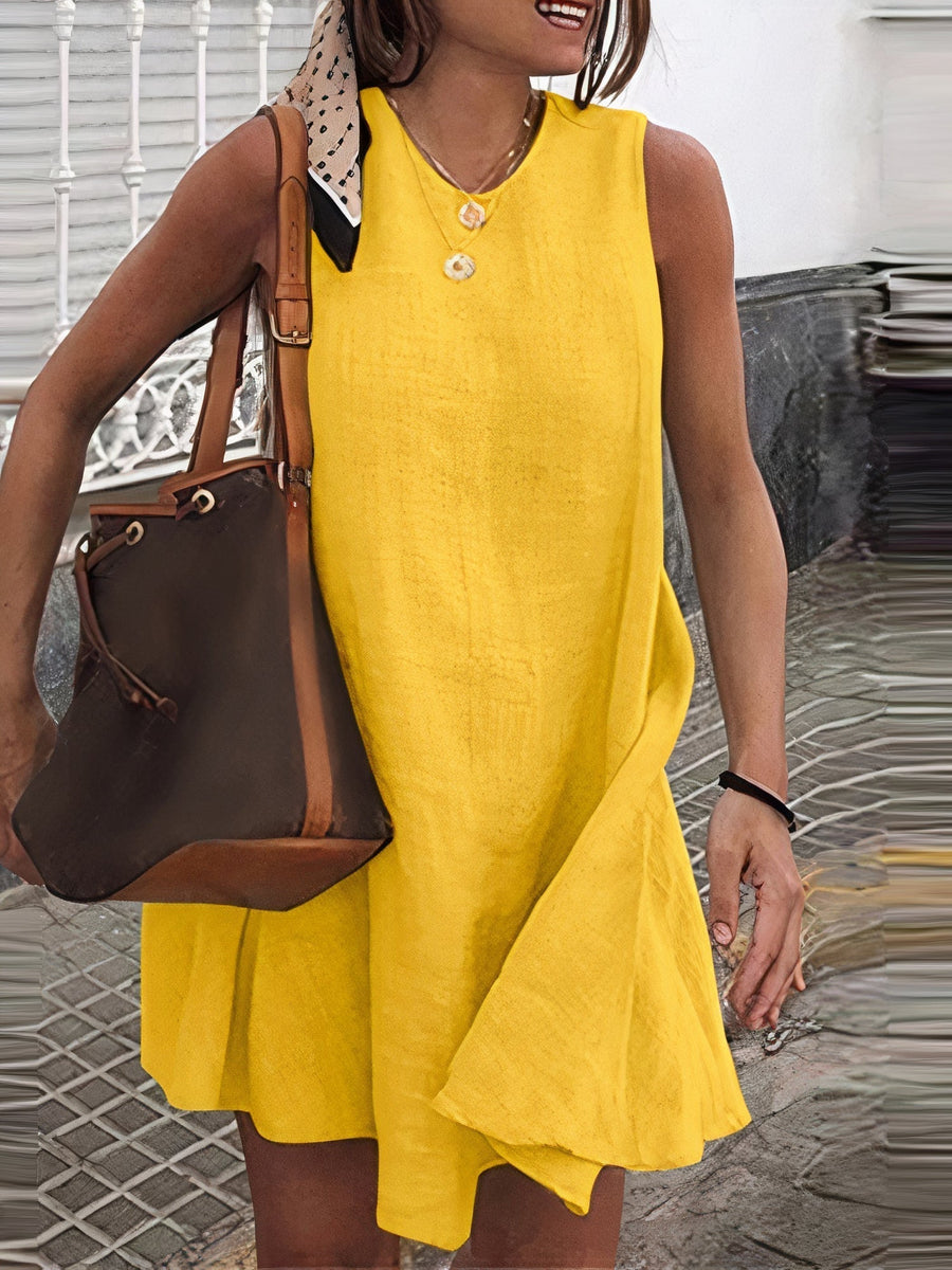 Kurzes Leinenkleid