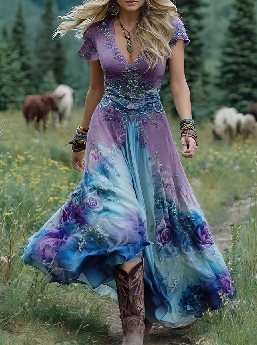 Erica - Stilvolles Maxikleid mit Blumenmuster für Damen