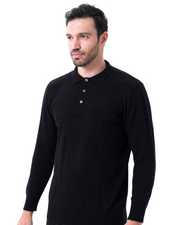 Bennett | Luxuriöser Herren Kaschmirpullover mit Polokragen & Knopfleiste