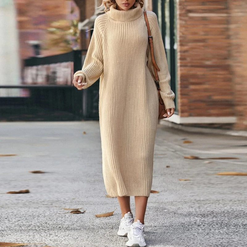 Sophie | Damen Strickkleid lang modern & stilvoll tragbar