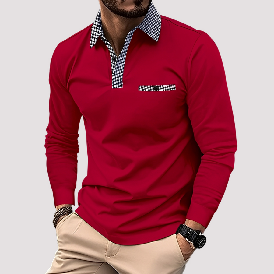 Aidan - Stilvolles Langarm-Poloshirt für Herren