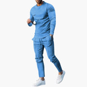 Zweiteiliges Herren-Set für Frühling und Herbst mit Langarmshirt