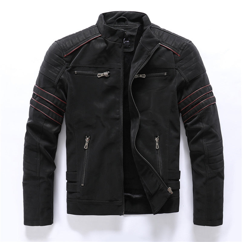 Schwarze Bikerjacke Für Herren | Mit Reißverschluss
