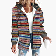 Warme Damen Strickjacke mit Kapuze - Eleganter Button-Down Cardigan
