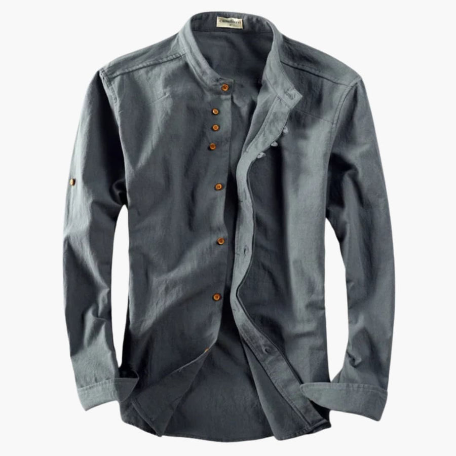 Stehkragen Hemd für Herren - Minimalistisch, Elegant & Casual