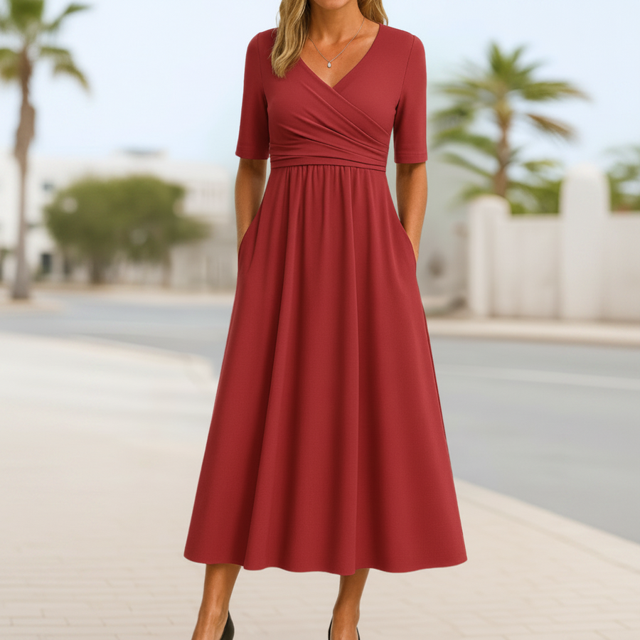 Monica Crossover-Kleid | Stilvolles Midi-Kleid für Damen