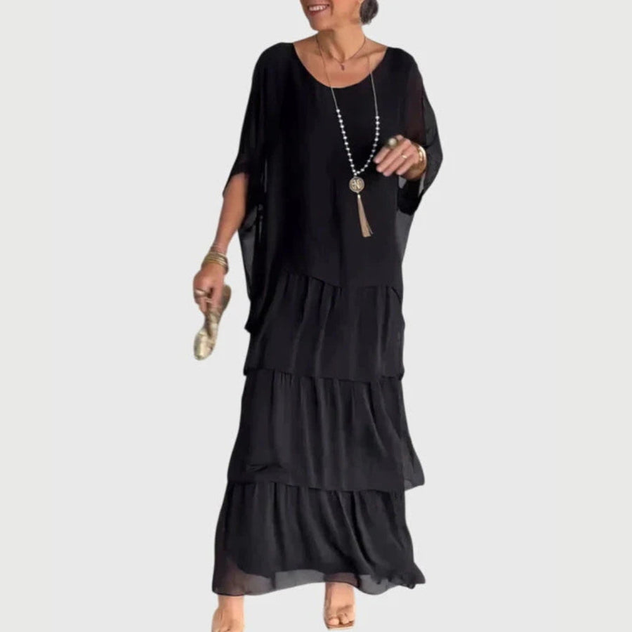 Maja | Damen Boho Geschichtetes Maxi Shorts Kleid
