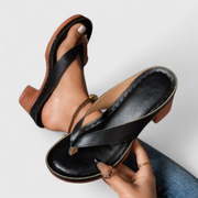 Birgit | Damen Chunky Heel Zehentrenner Sandalen