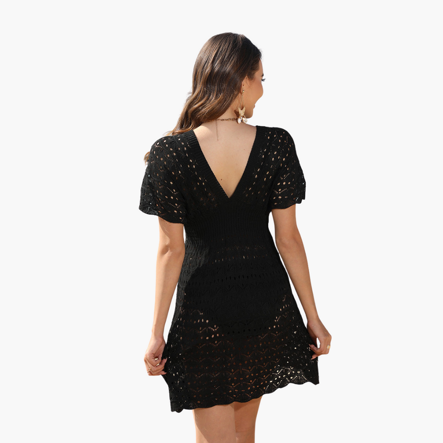 Häkel-Strandkleid - Damen Bikini Cover-Up im Boho-Stil